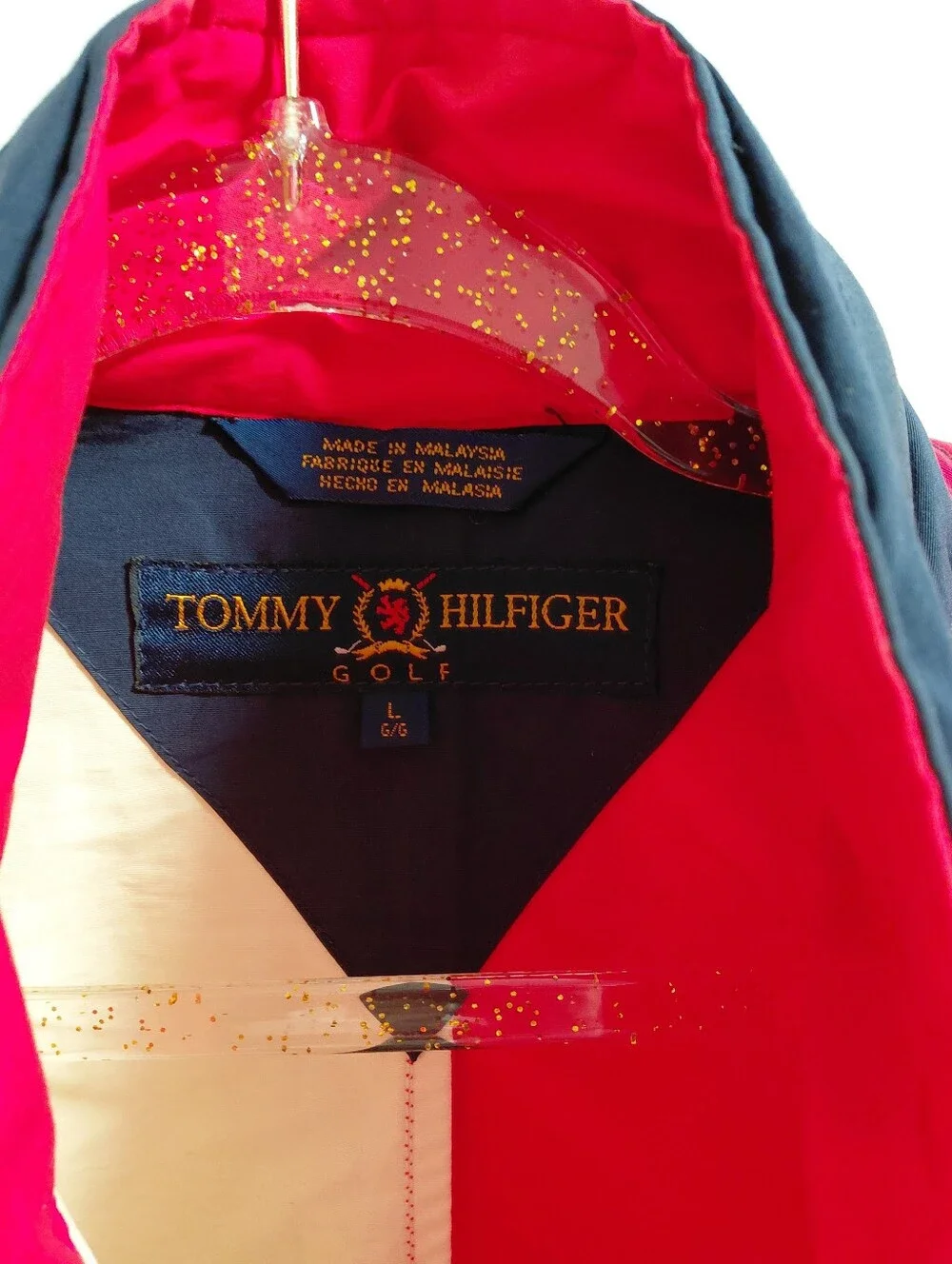 Tommy Hilfiger Colorblock Lightweight Golf Jacket in Red, Navy, Cream